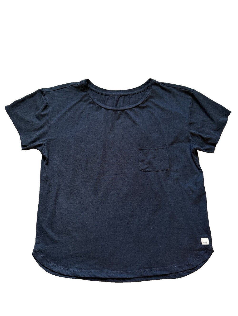 Vuori Energy Tee Navy Charcoal Pocket T-Shirt L Oversized Athleisure Clean Girl